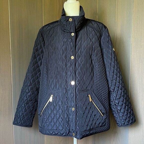 MICHAEL KORS Quilted Jacket Navy  2X - Picture 1 of 16